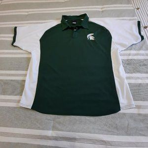 Campus Den Michigan State University Green White Polo Shirt Size XL